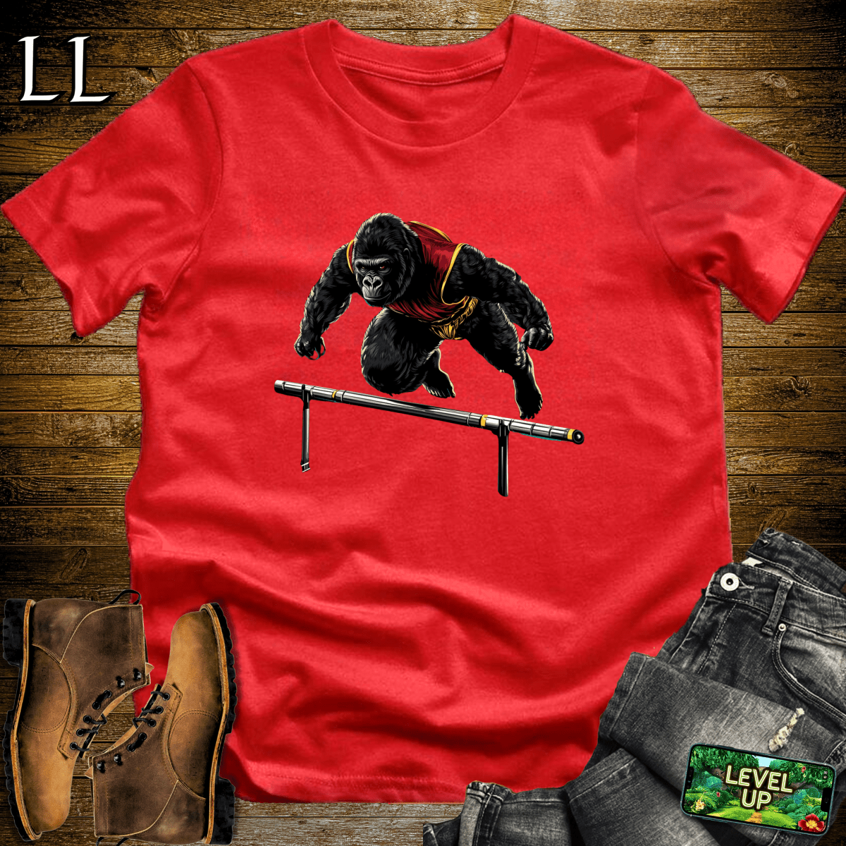 Track Gorilla Softstyle Tee - Red - LegacyLayers
