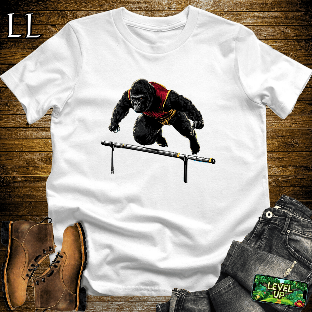 Track Gorilla Softstyle Tee - White - LegacyLayers