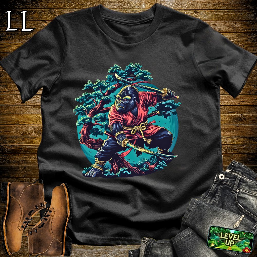 Tree Gorilla Samurai Black | Nature Warrior Tee