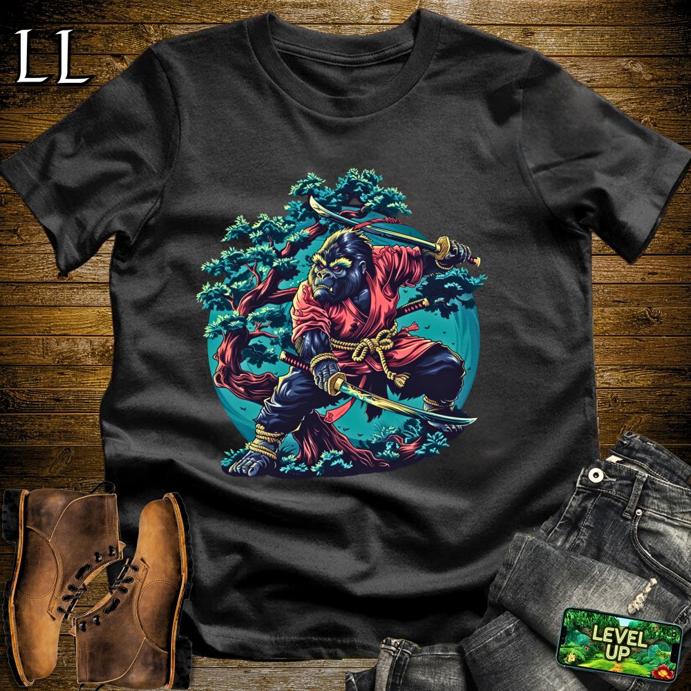 Tree Gorilla Samurai Softstyle Tee - Black - LegacyLayers