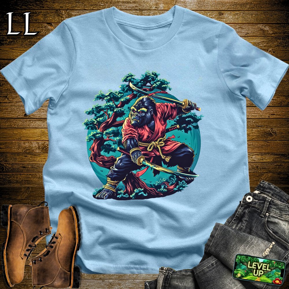 Tree Gorilla Samurai Light Blue | Nature Warrior Tee