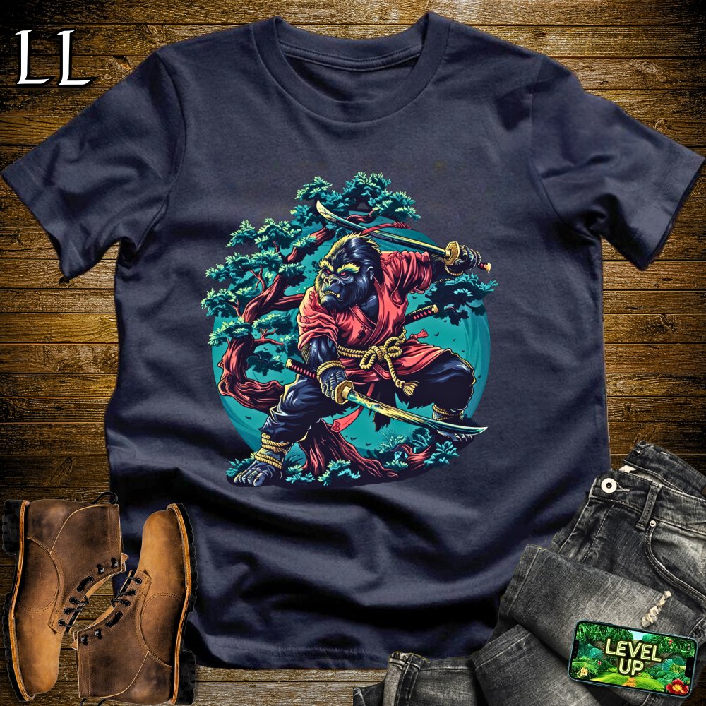 Tree Gorilla Samurai Softstyle Tee - Navy - LegacyLayers