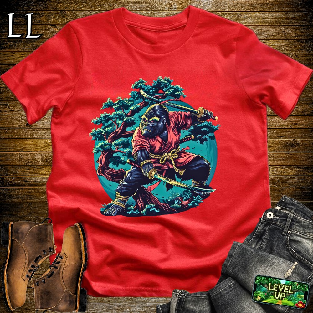 Tree Gorilla Samurai Red | Nature Warrior Tee