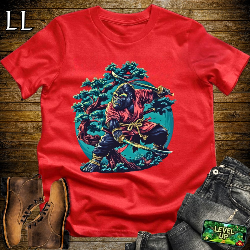 Tree Gorilla Samurai Softstyle Tee - Red - LegacyLayers