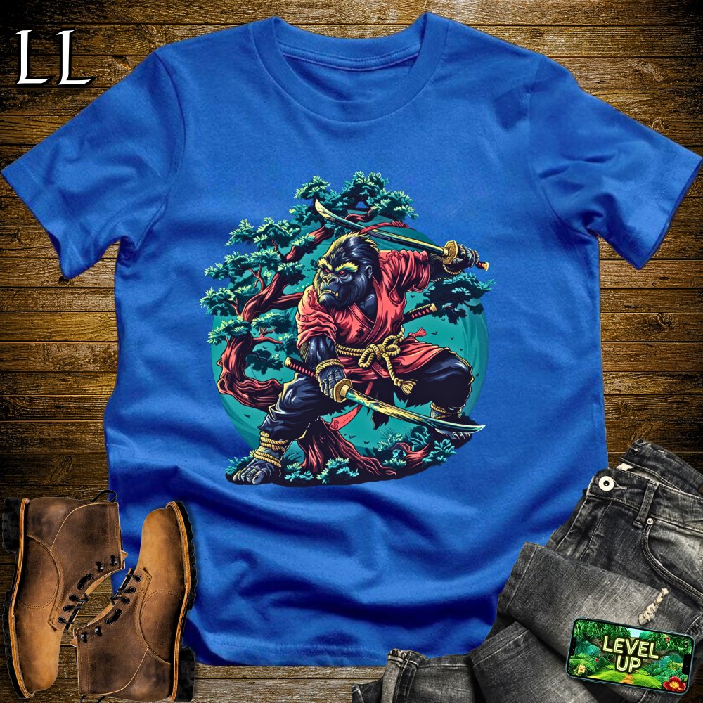 Tree Gorilla Samurai Royal Blue | Nature Warrior Tee