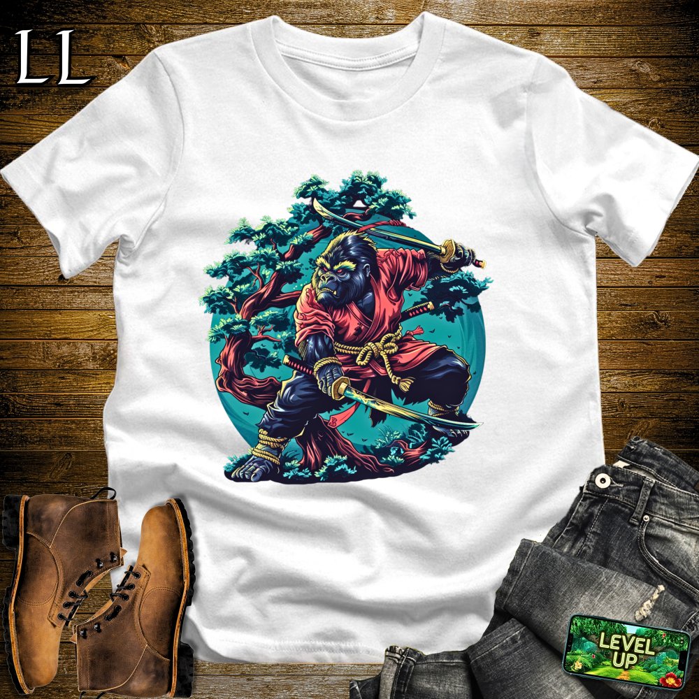 Tree Gorilla Samurai Softstyle Tee - White - LegacyLayers