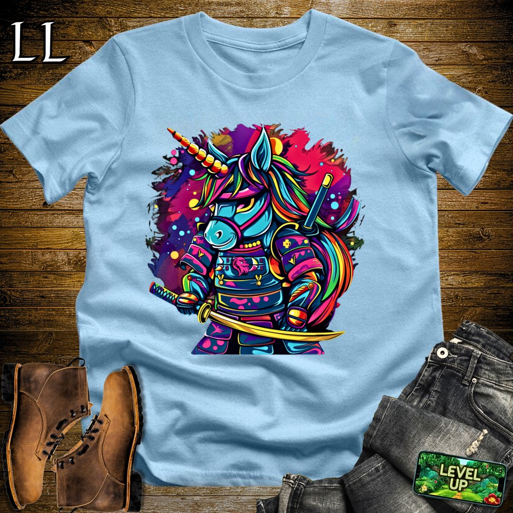 Unicorn Samurai Softstyle Tee - Light Blue - LegacyLayers