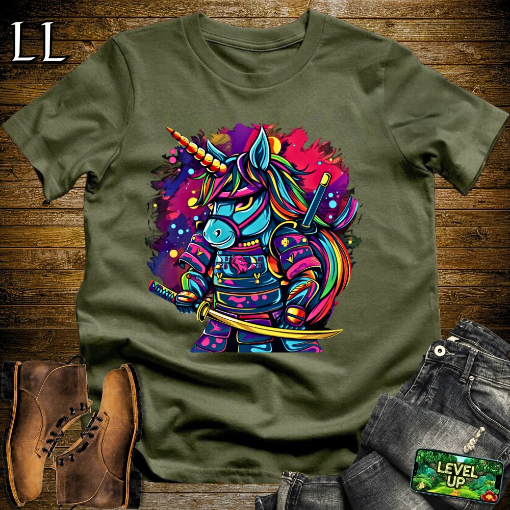 Unicorn Samurai Softstyle Tee - Military Green - LegacyLayers