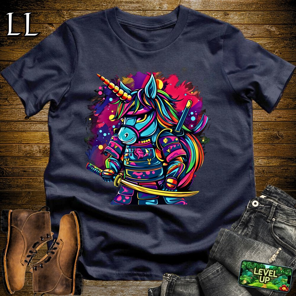 Unicorn Samurai Softstyle Tee - Navy - LegacyLayers