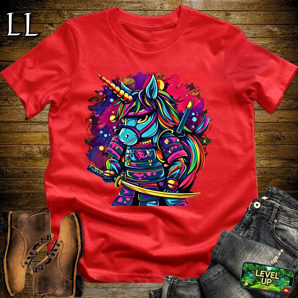 Unicorn Samurai Softstyle Tee - Red - LegacyLayers