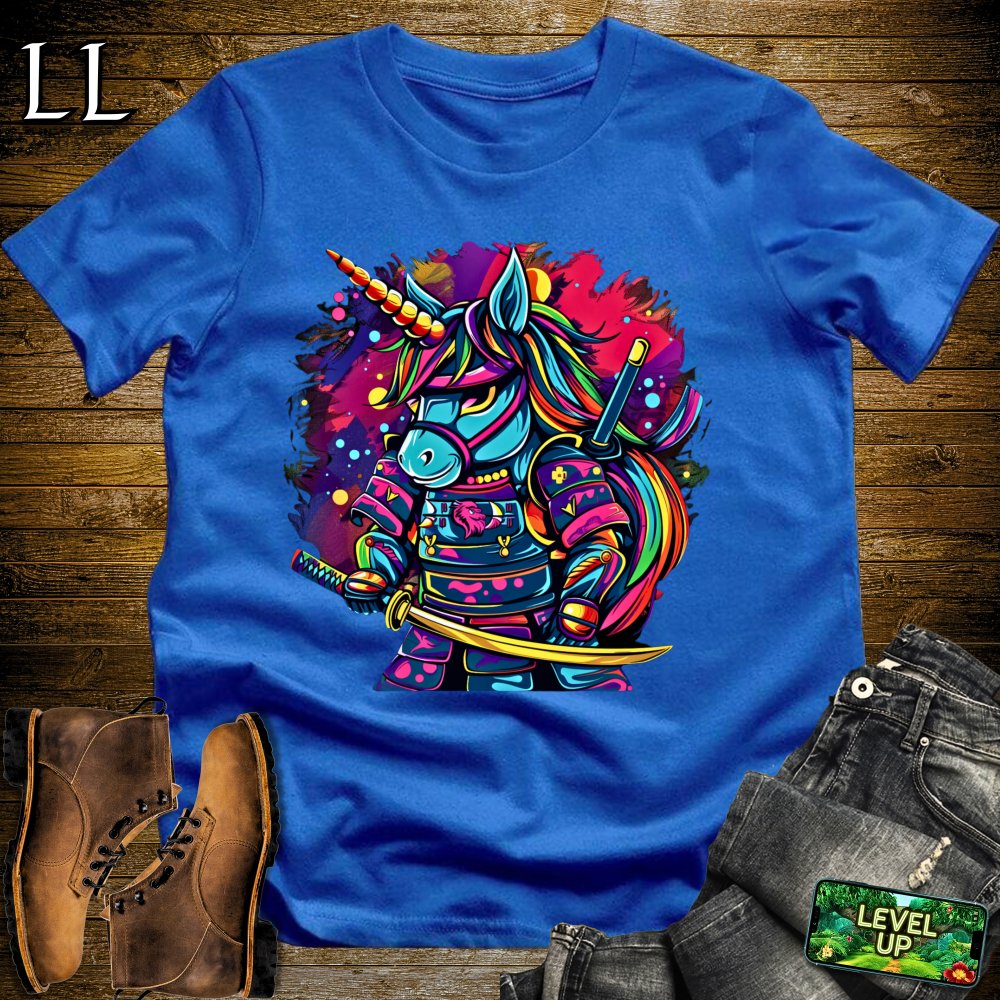 Unicorn Samurai Softstyle Tee - Royal - LegacyLayers