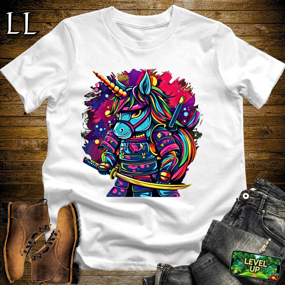 Unicorn Samurai Softstyle Tee - White - LegacyLayers