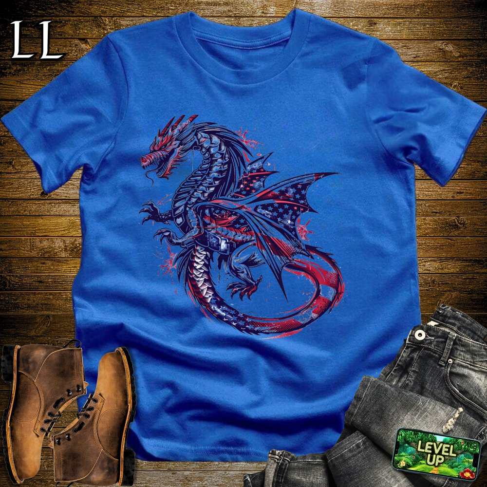 US Flag Dragon Softstyle Tee - Royal - LegacyLayers