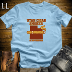 Utah Cigar Smoker T-Shirt Light Blue | Utah Cigar Lover Gift Tee