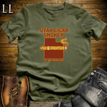 Utah Cigar Smoker T-Shirt Military Green | Utah Cigar Lover Gift Tee