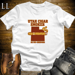 Utah Cigar Smoker T-Shirt White | Utah Cigar Lover Gift Tee