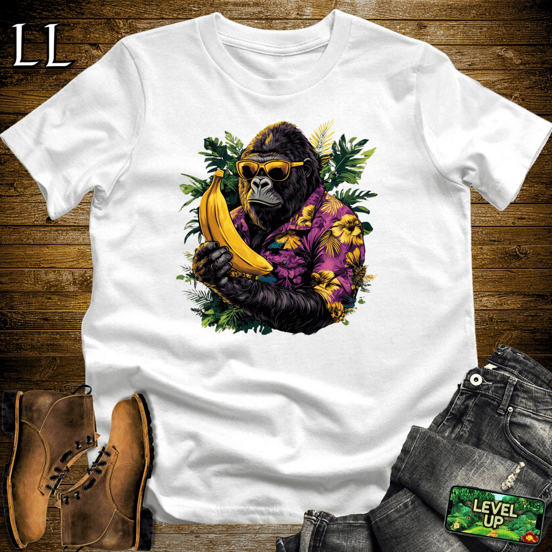 Vacation Gorilla Softstyle Tee White | Funny Travel Gorilla Tee