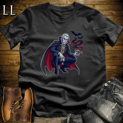 Vampire Lord Brandy & Cigar T-Shirt Black | Brandy and Cigar Halloween Tee
