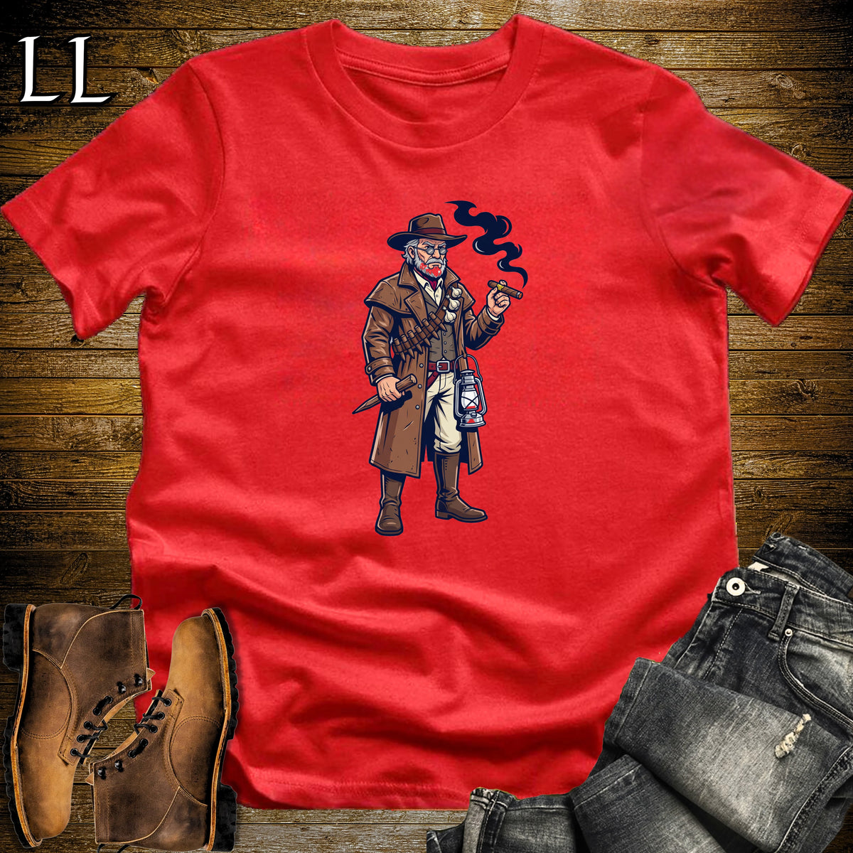 Van Helsing Vampire Hunter Cigar T-Shirt Red | Vampire Hunter Cigar Halloween Tee