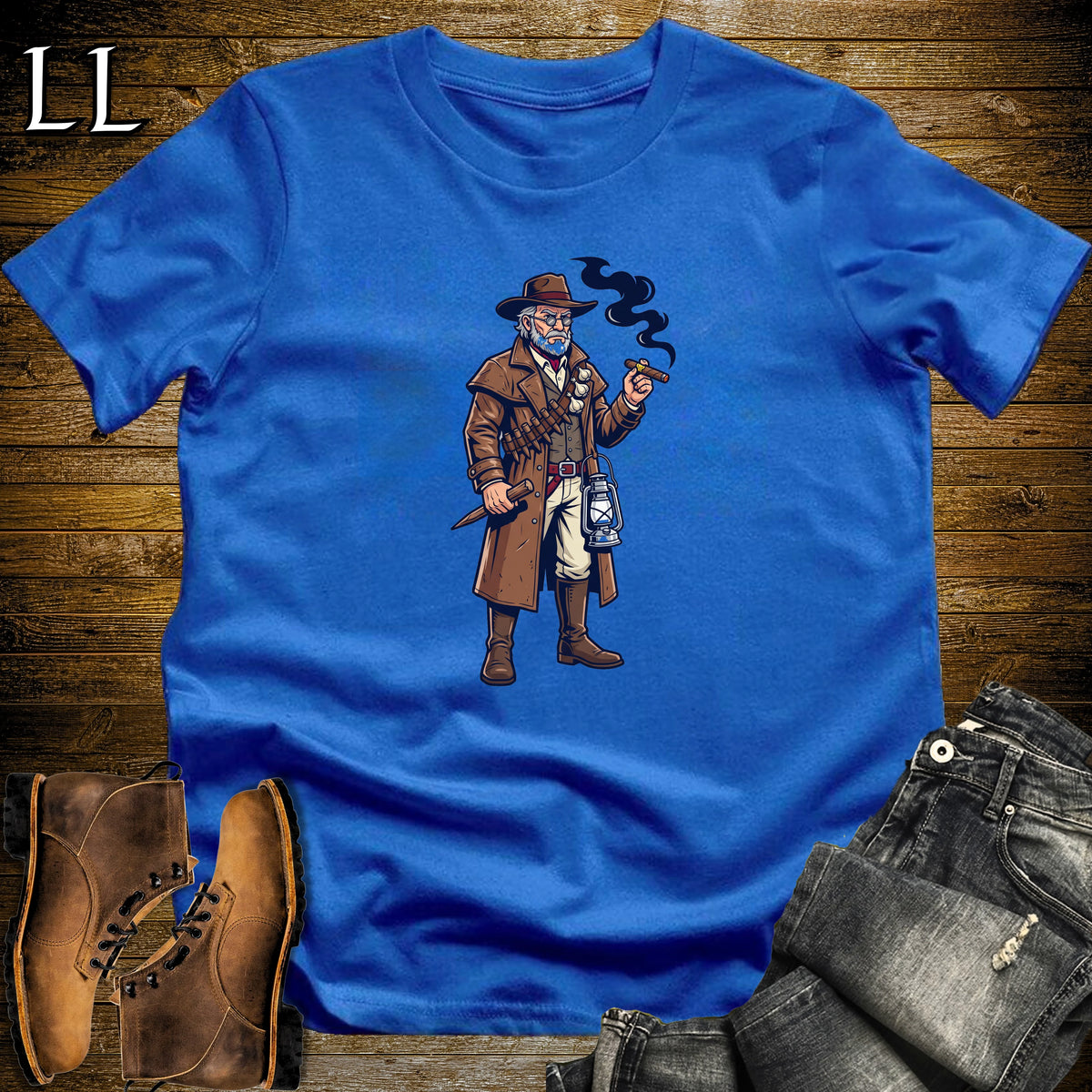 Van Helsing Vampire Hunter Cigar T-Shirt Royal | Vampire Hunter Cigar Halloween Tee