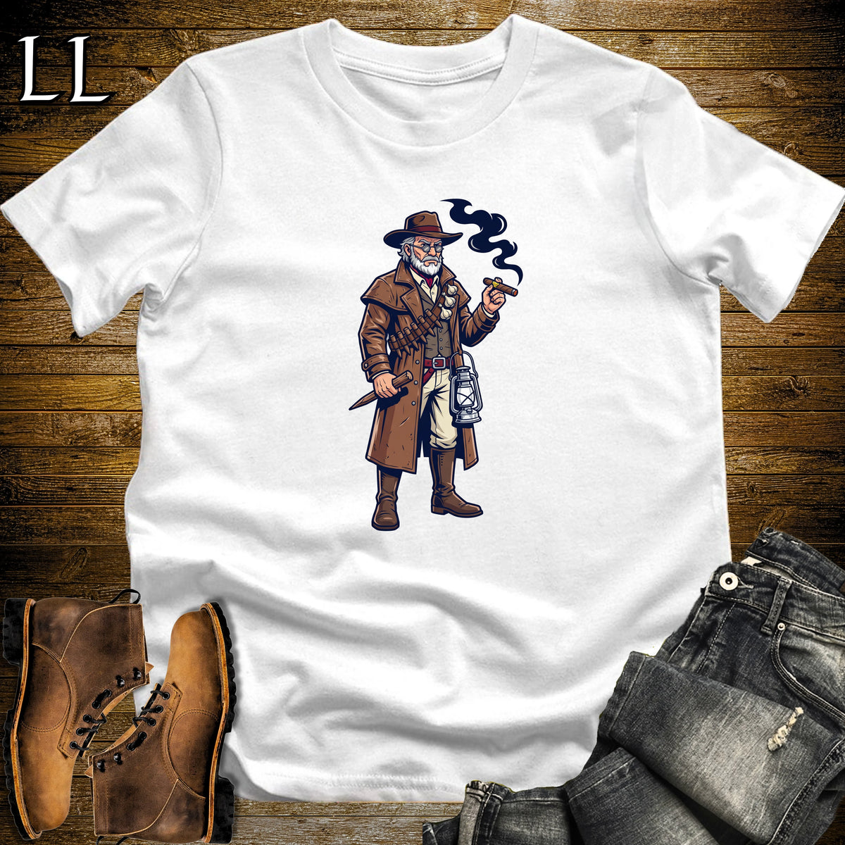 Van Helsing Vampire Hunter Cigar T-Shirt White | Vampire Hunter Cigar Halloween Tee