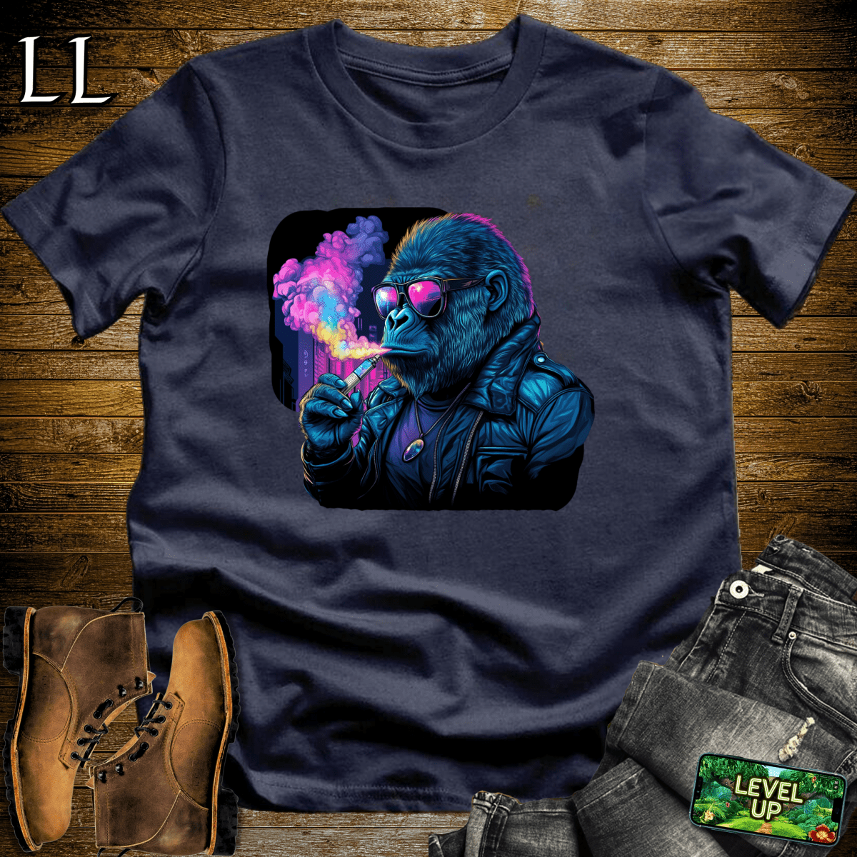 Vape Gorilla Softstyle Tee - Navy - LegacyLayers