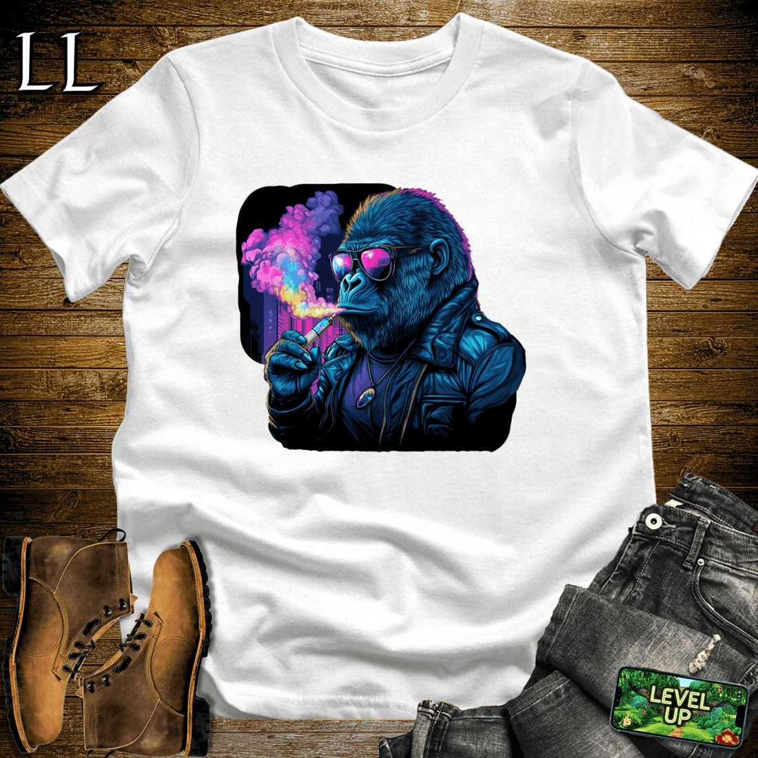 Vape Gorilla Softstyle Tee White | Funny Vape Gorilla Shirt