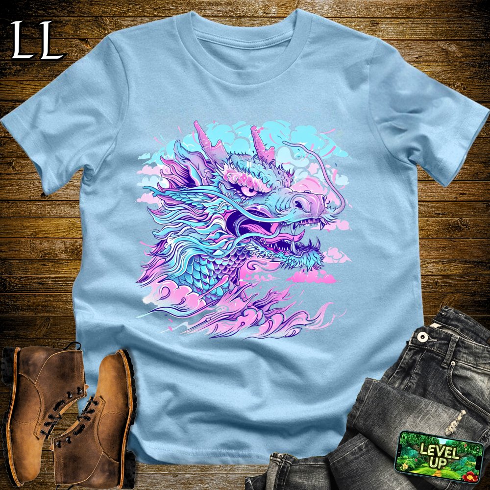 VaporWave Dragon Softstyle Tee - Light Blue - LegacyLayers