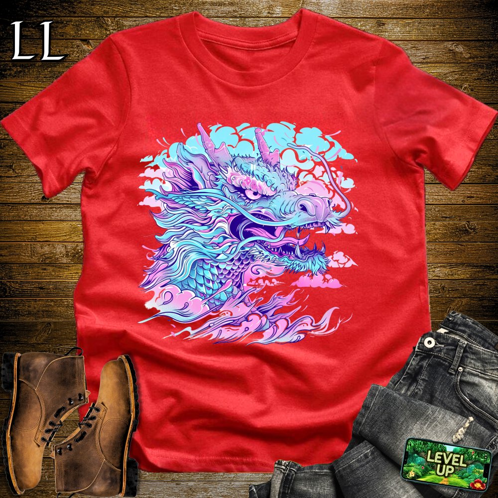 VaporWave Dragon Softstyle Tee - Red - LegacyLayers