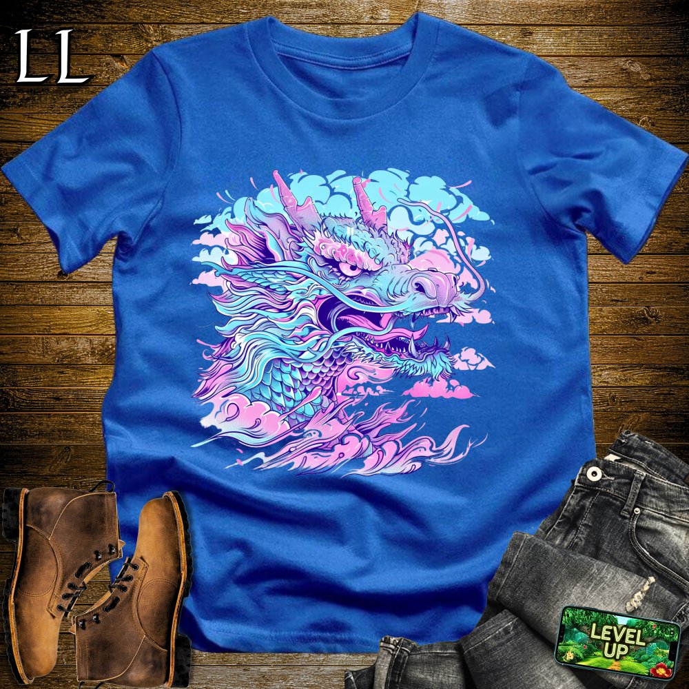 VaporWave Dragon Softstyle Tee - Royal - LegacyLayers