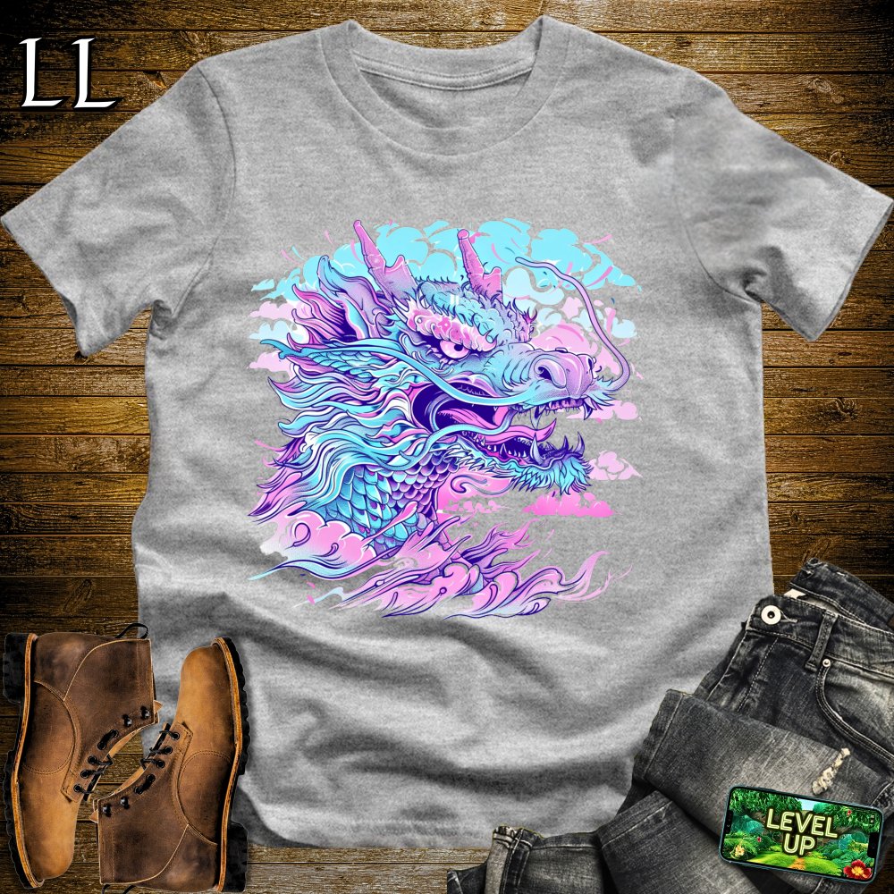 VaporWave Dragon Softstyle Tee - Sport Grey - LegacyLayers