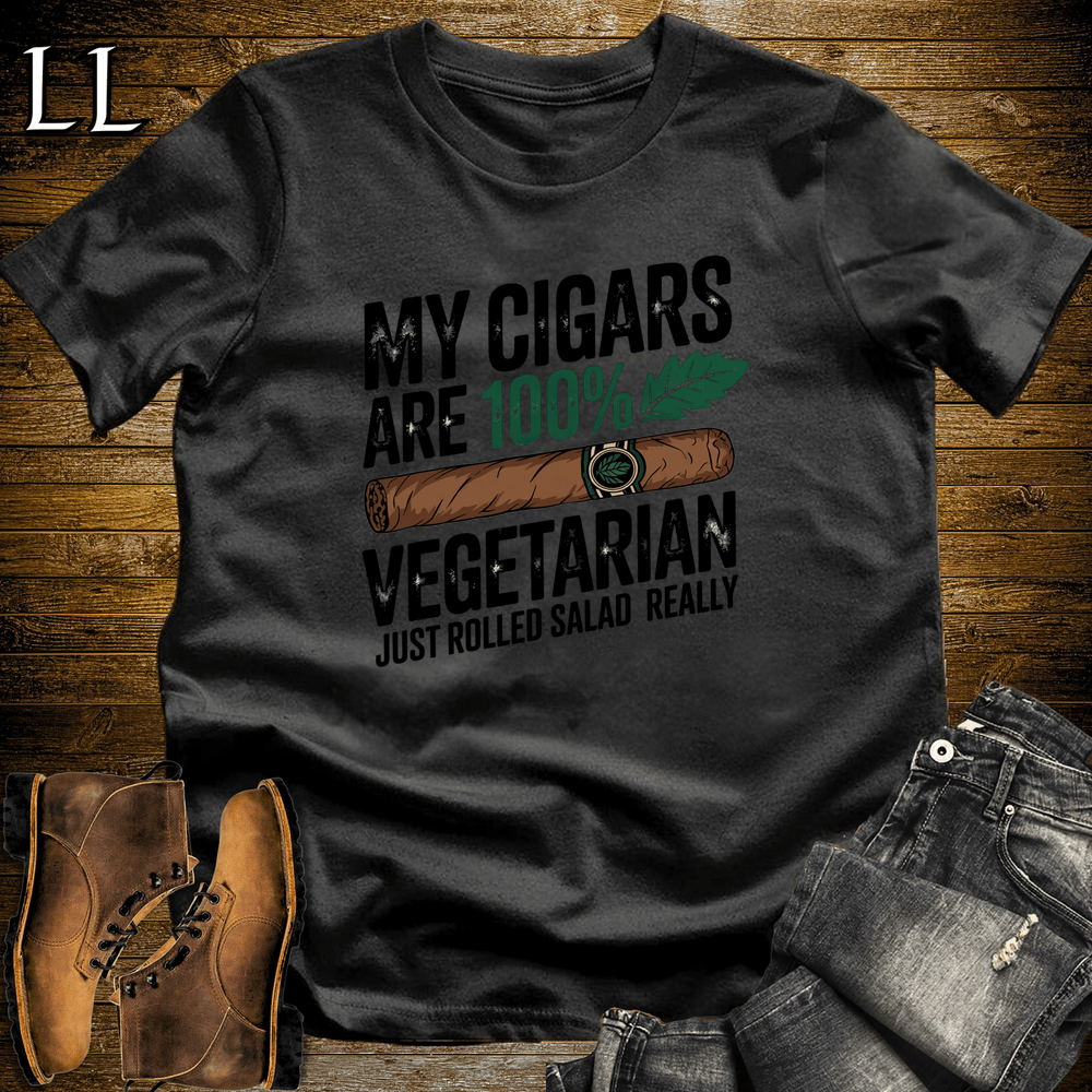 Vegetarian Cigar Softstyle T-Shirt Black | Funny Cigar Gift