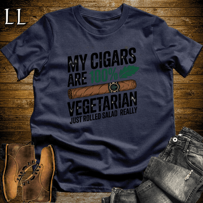 Vegetarian Cigar Softstyle T-Shirt Navy | Funny Cigar Gift