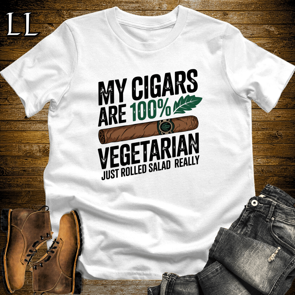 Vegetarian Cigar Softstyle T-Shirt White | Funny Cigar Gift