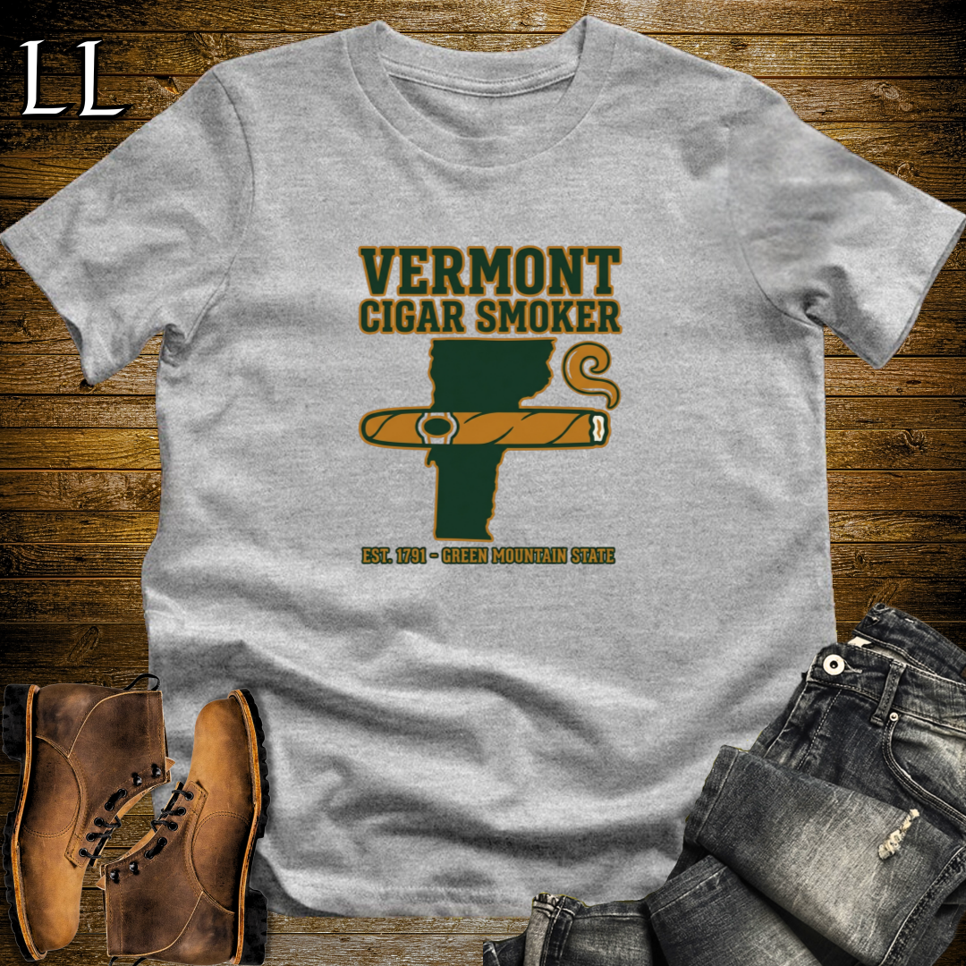 Vermont Cigar Smoker T-Shirt Sport Grey | Vermont Cigar Smoker Gift Tee