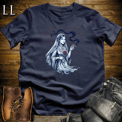 Victorian Ghost Lady Cigar T-Shirt Navy | Ghost Lady Cigar Halloween Tee
