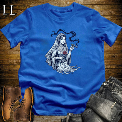 Victorian Ghost Lady Cigar T-Shirt Royal | Ghost Lady Cigar Halloween Tee