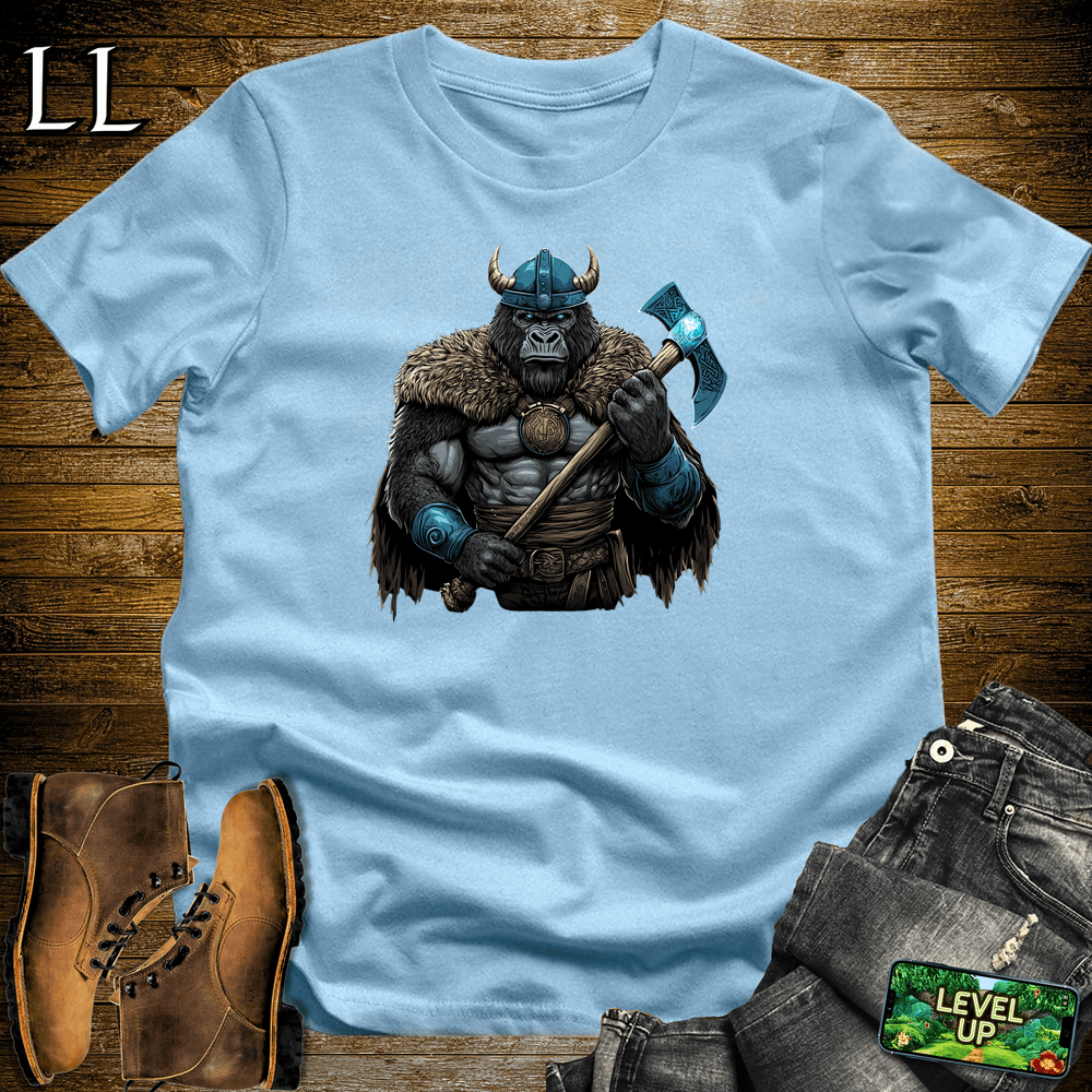 Viking Warrior Gorilla Light Blue | Norse Mythology Shirt