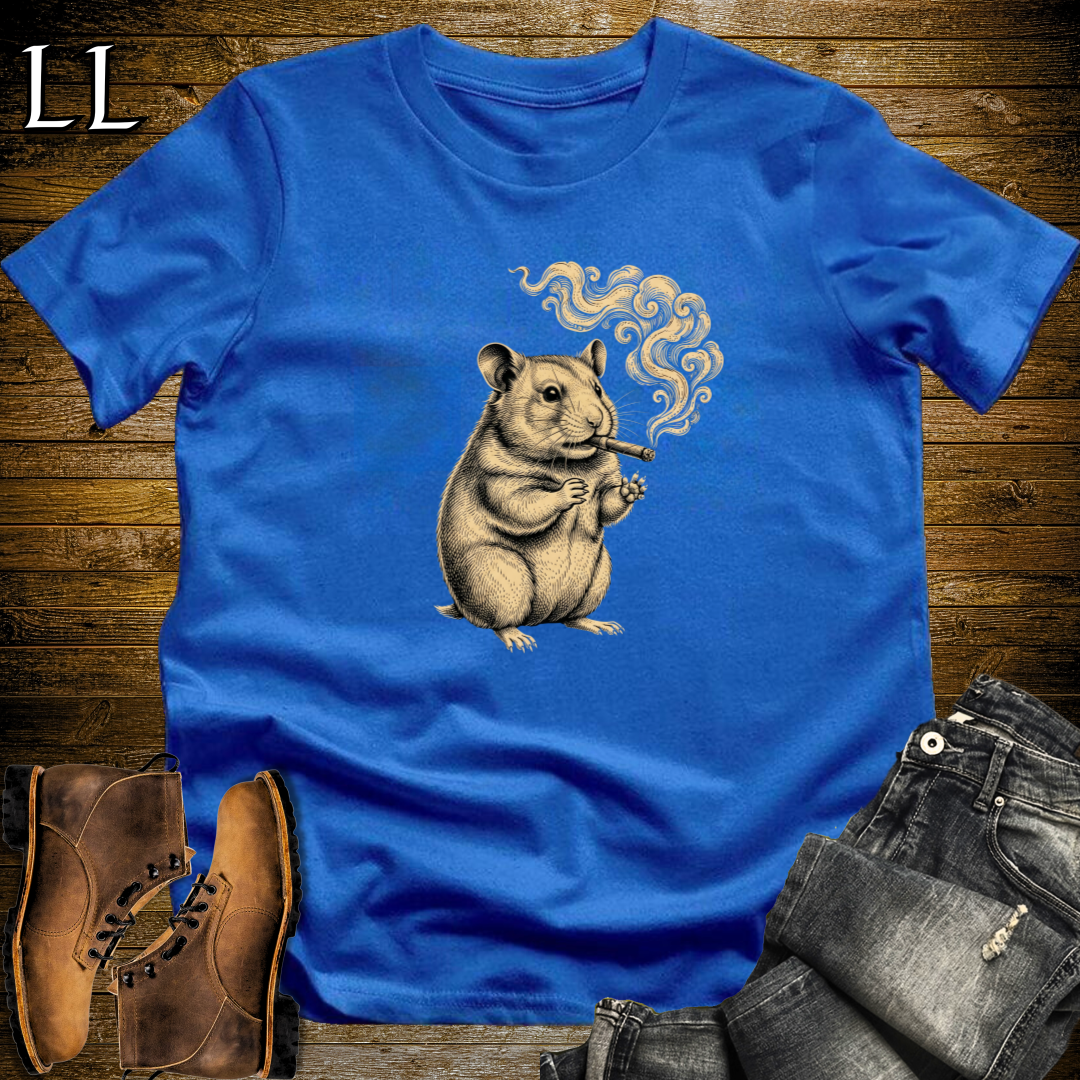 Vintage Cigar Hamster T-Shirt Royal | Funny Cigar Gift Tee