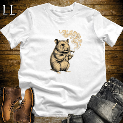 Vintage Cigar Hamster T-Shirt White | Funny Cigar Gift Tee