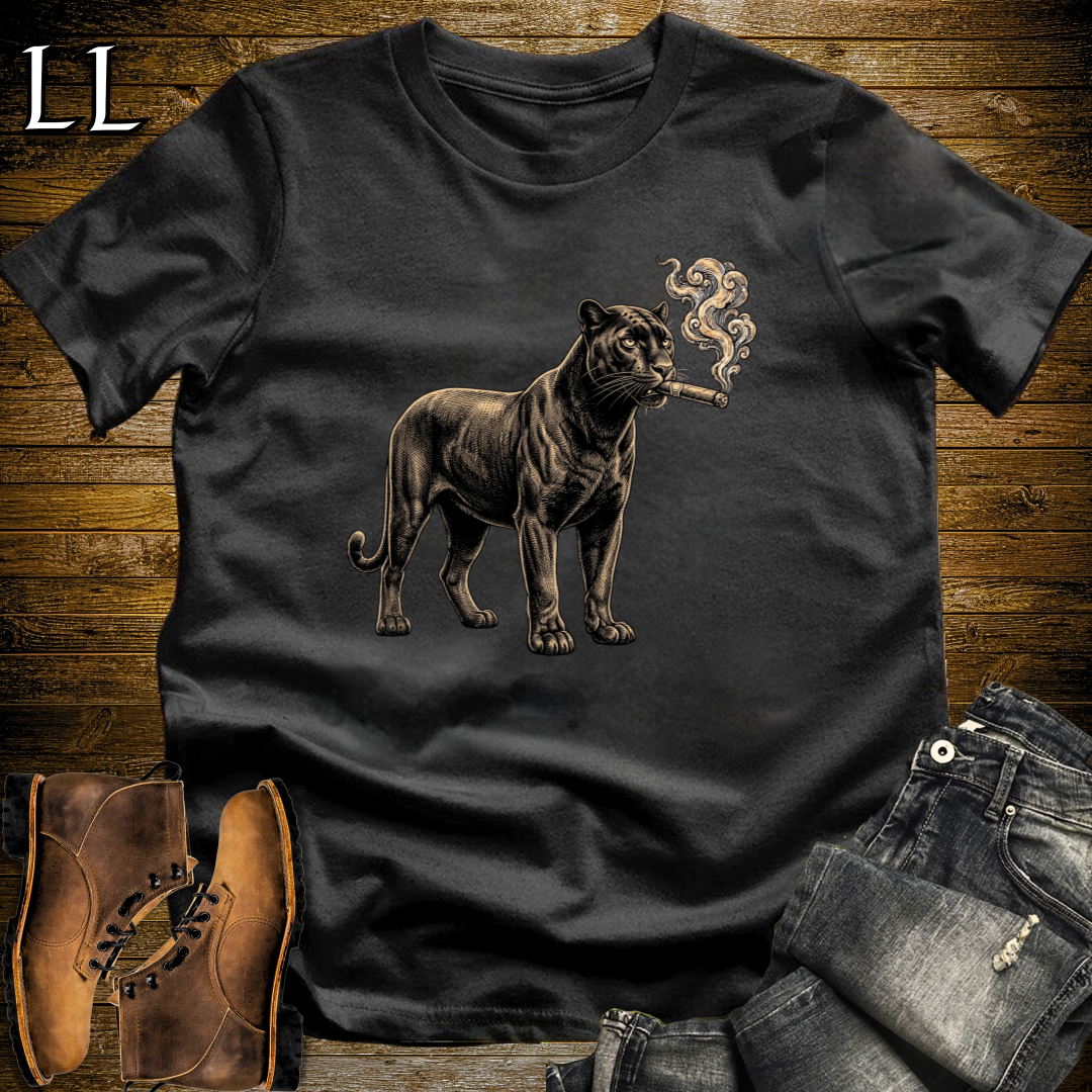 Vintage Cigar Black Panther T-Shirt Black | Big Cat Cigar Graphic Tee