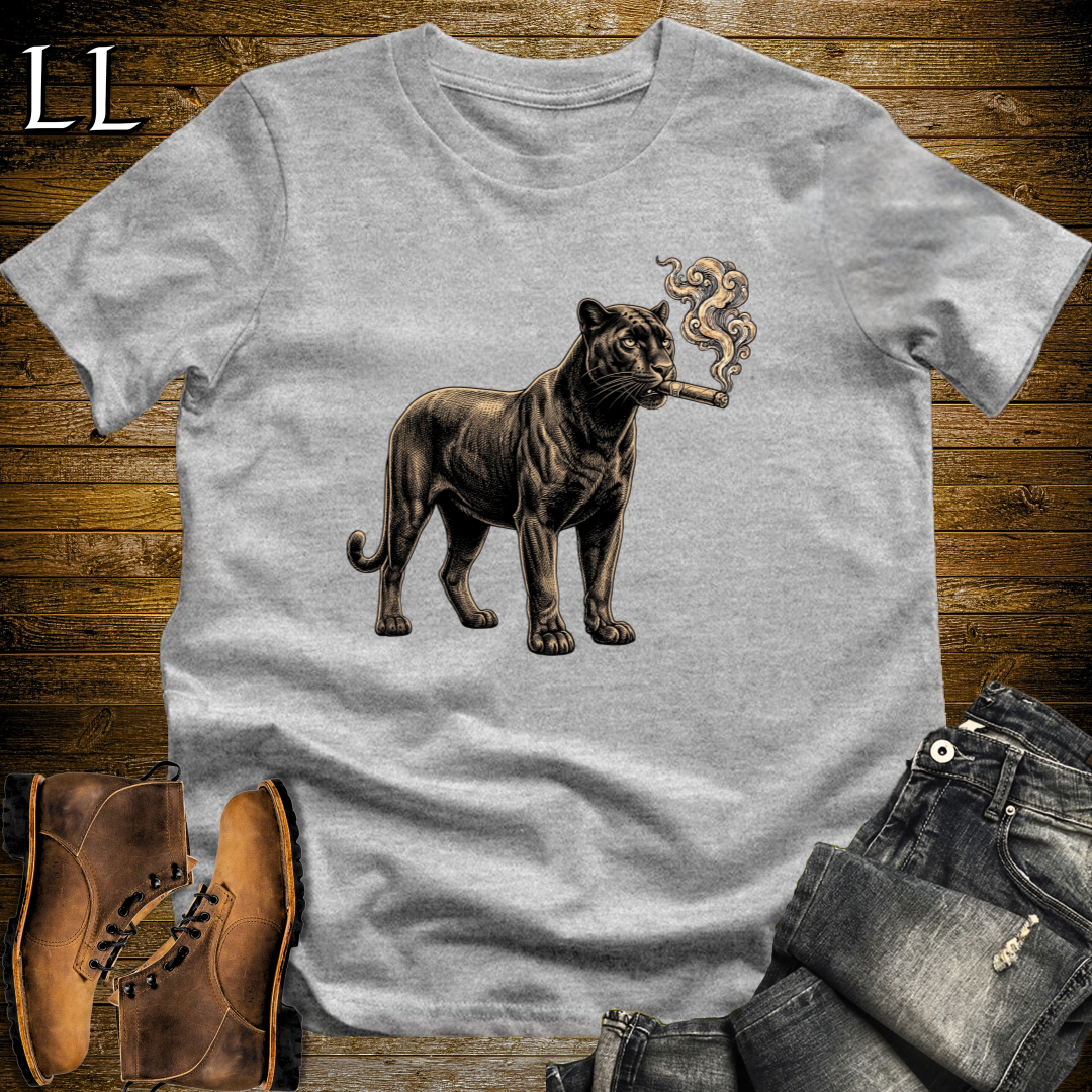Vintage Cigar Black Panther T-Shirt Sport Grey | Big Cat Cigar Graphic Tee