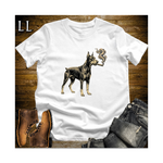 Vintage Cigar Doberman Softstyle T Shirt White | Cigar Dog Lover Tee
