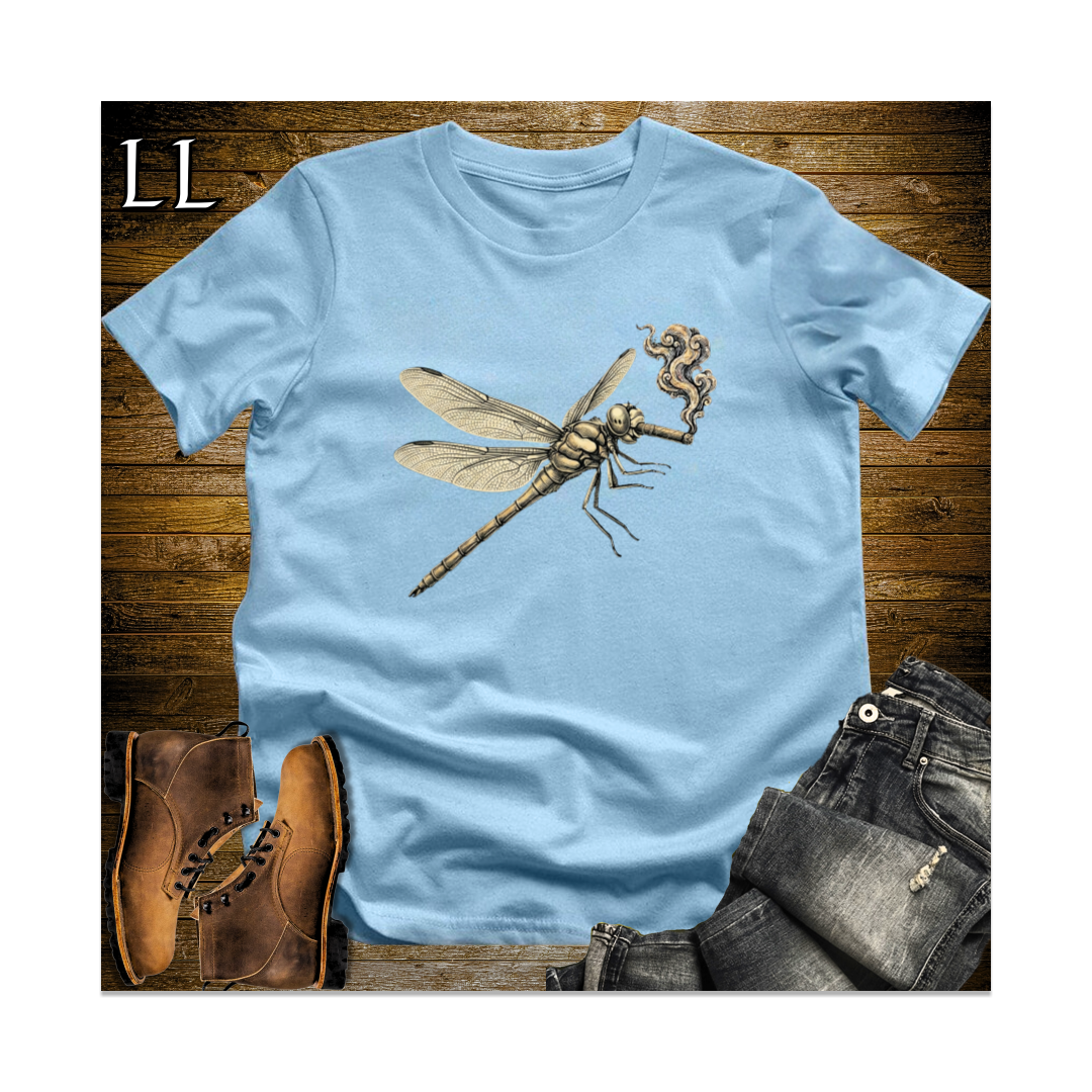 Vintage Cigar Dragonfly Softstyle T Shirt Light Blue | Dragonfly Lover Cigar Tee
