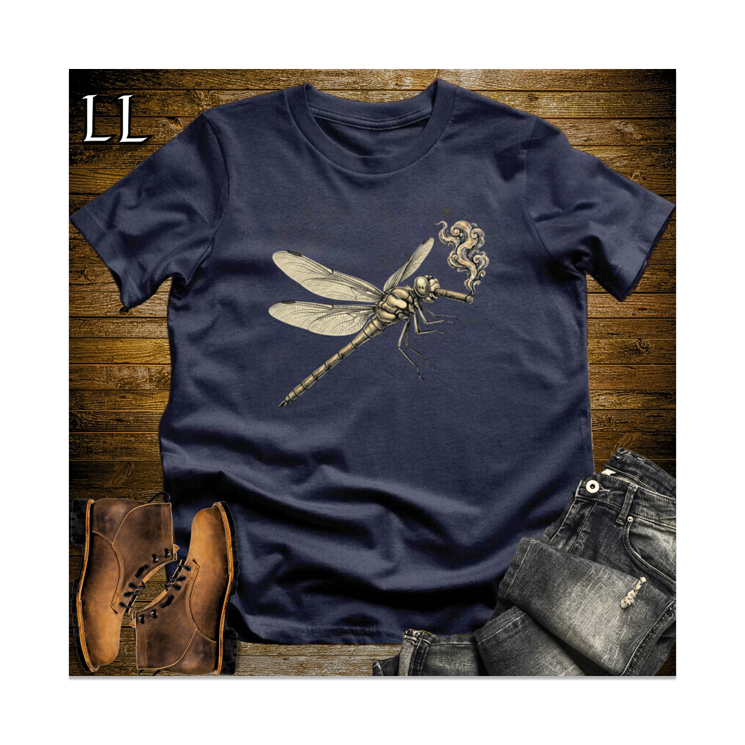 Vintage Cigar Dragonfly Softstyle T Shirt Navy | Dragonfly Lover Cigar Tee