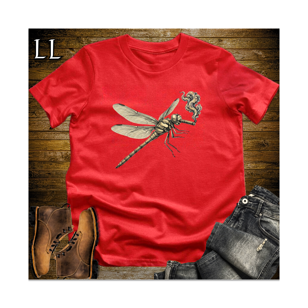 Vintage Cigar Dragonfly Softstyle T Shirt Red | Dragonfly Lover Cigar Tee