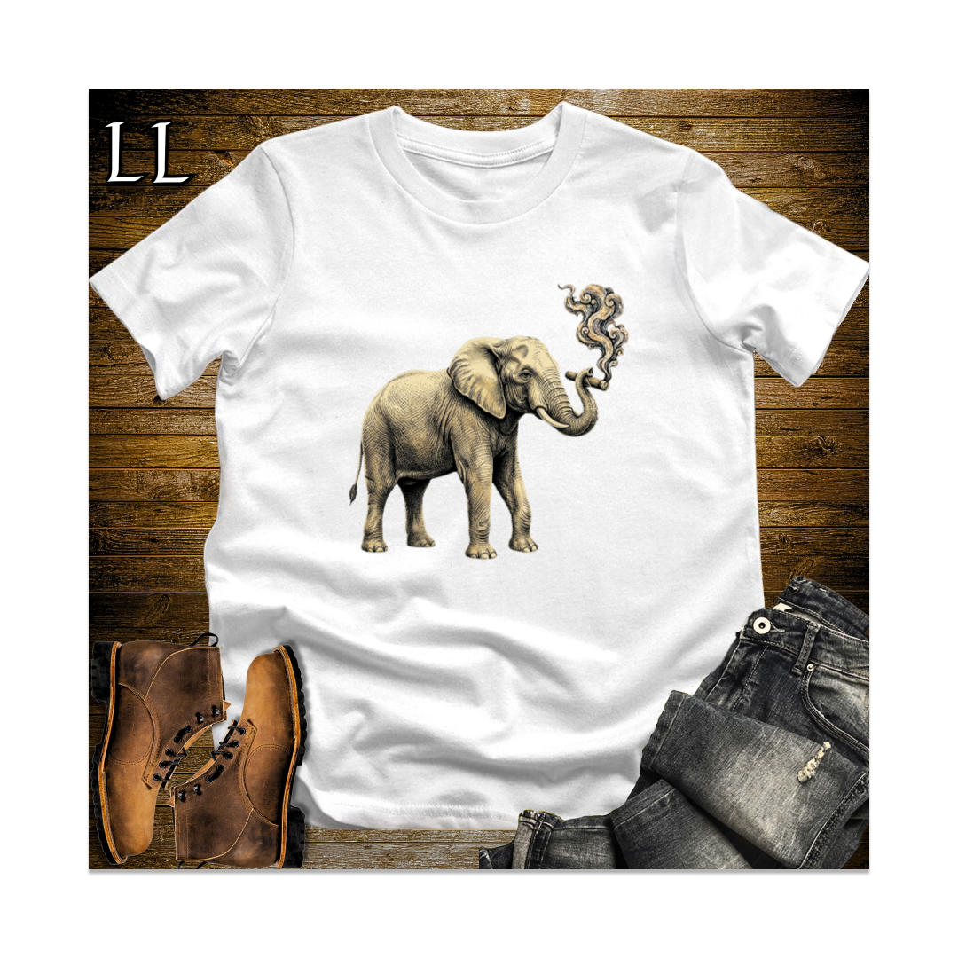 Vintage Cigar Elephant Softstyle T Shirt White | Cigar Lover Gift Tee