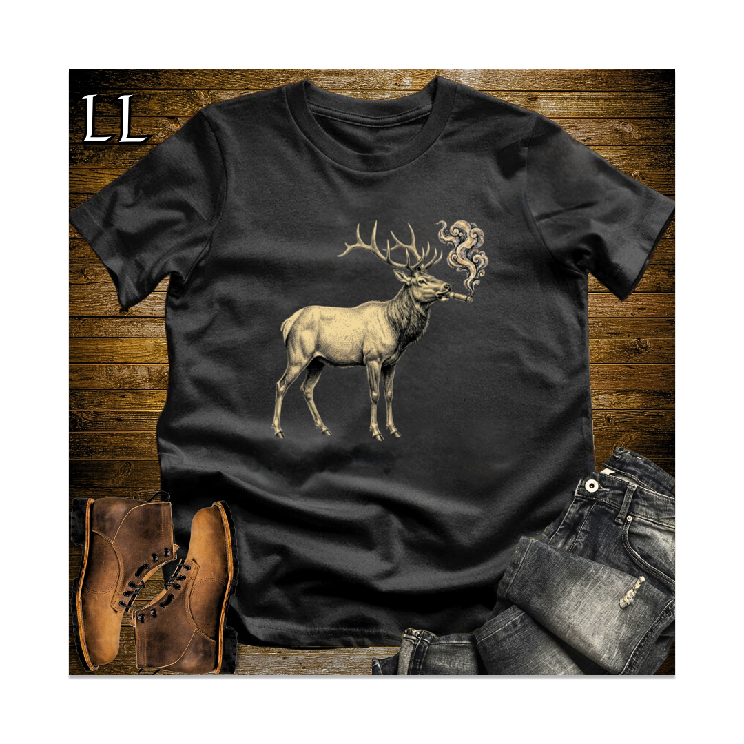 Vintage Cigar Elk Softstyle T Shirt Black | Cigar Lover Gift Tee