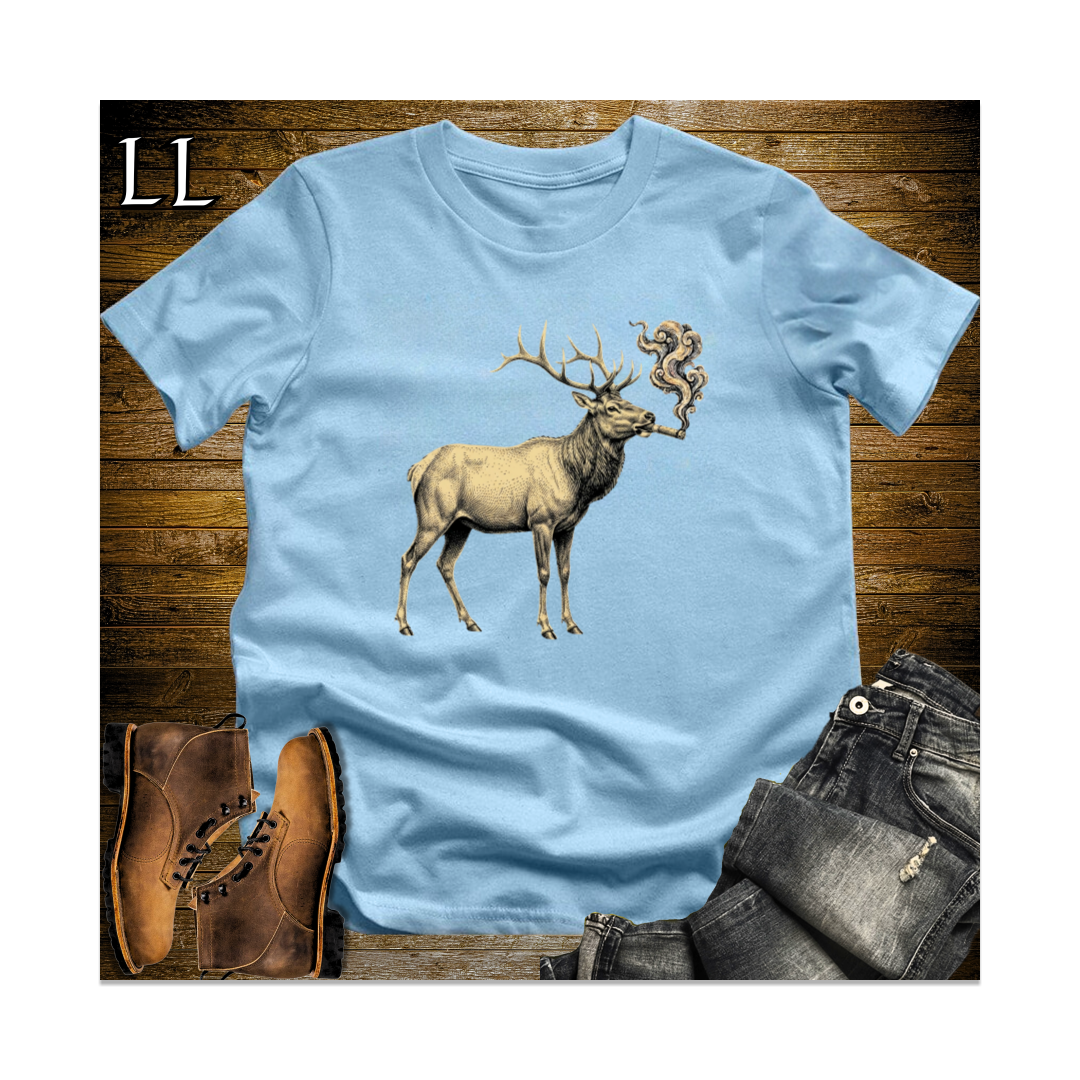 Vintage Cigar Elk Softstyle T Shirt Light Blue | Cigar Lover Gift Tee