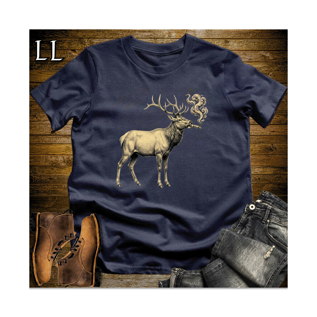 Vintage Cigar Elk Softstyle T Shirt Navy | Cigar Lover Gift Tee